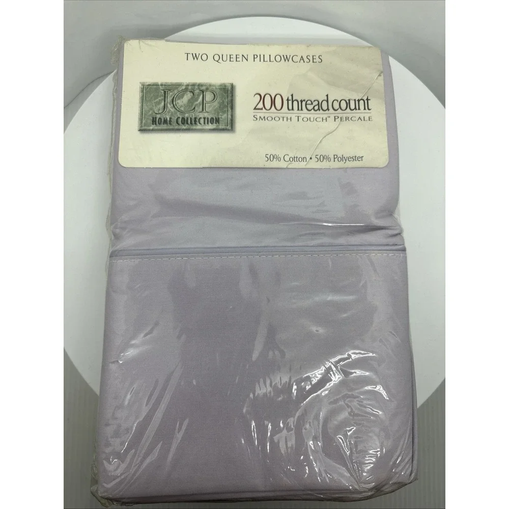 JcPenny's Home Collection 2 Queen Pillow Cases Soft Lilac Light‎ Purple Percale